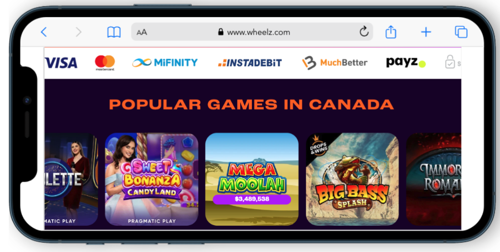 Wheelz Casinos Accepting CAD
